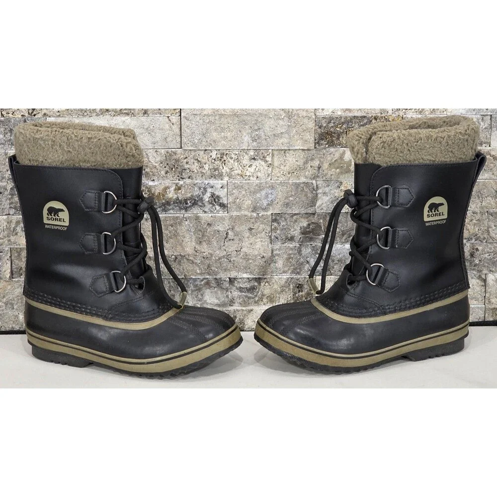 Sorel Yoot Pac Winter Boots Waterproof Insulated Black Snow Unisex Youth 4